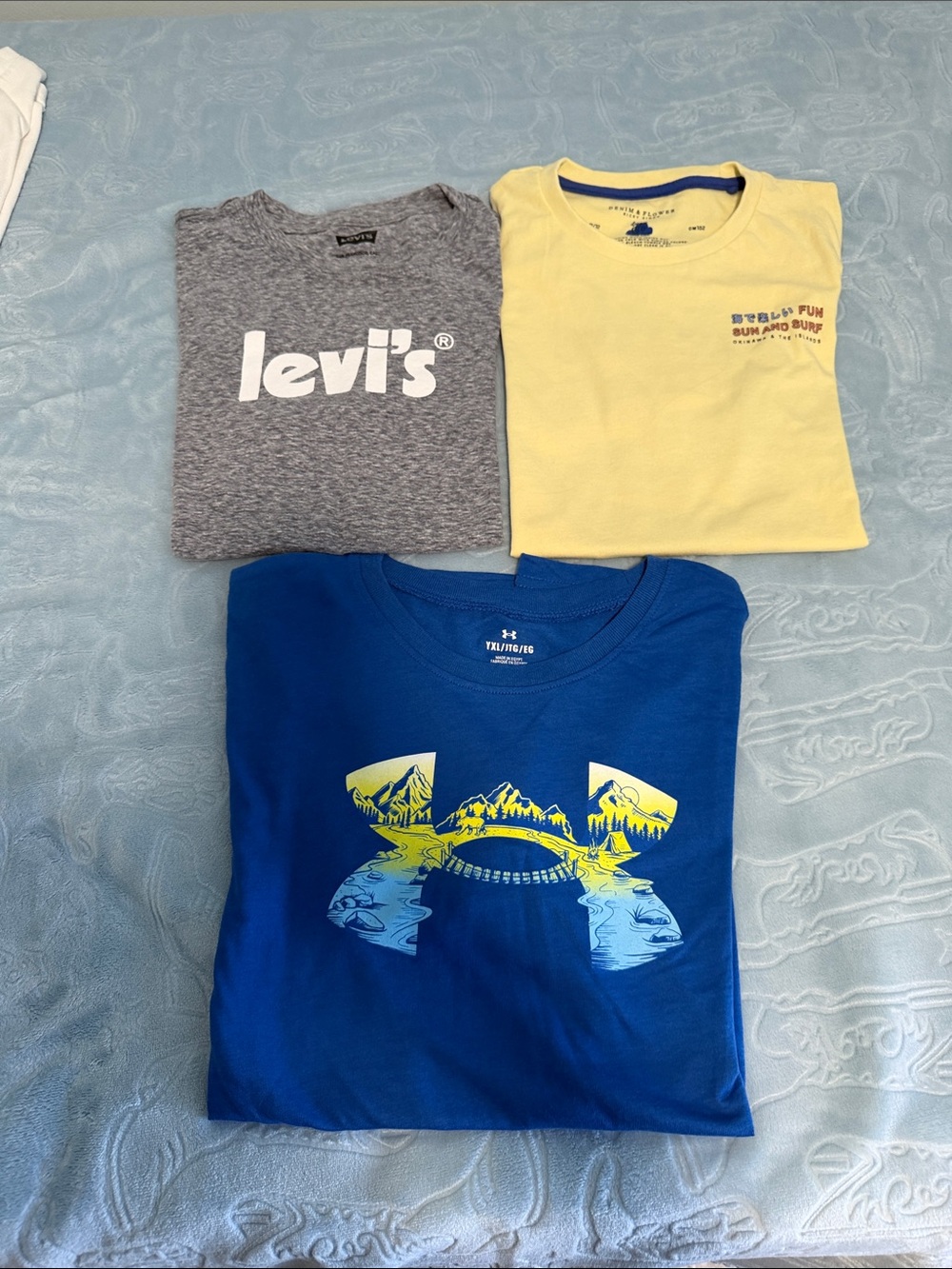 Under Armour Royal Blue Short-Sleeve Tee with Yellow Graphic